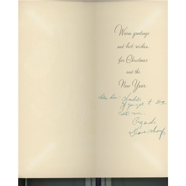 David Shoup signed Christmas card