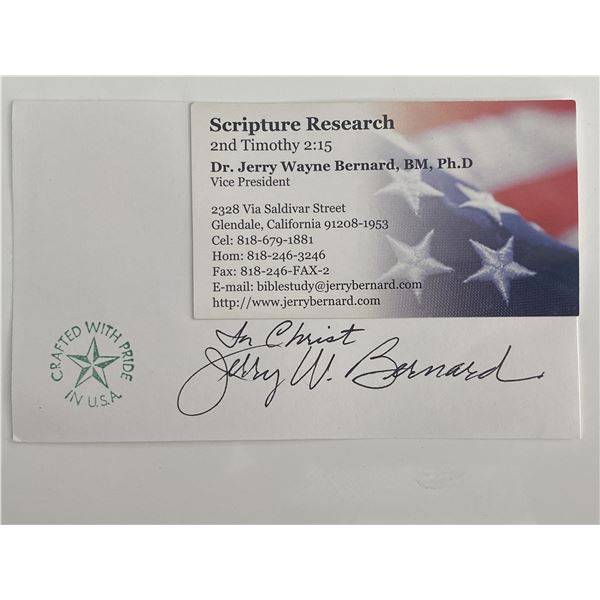 Jerry Wayne Bernard original signature