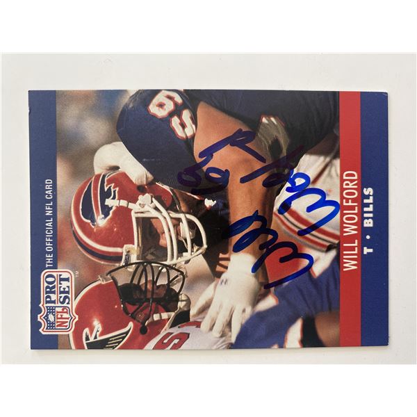 Buffalo Bills Will Wolford1990 NFL #445 signed trading card