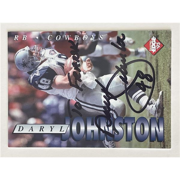 Dallas Cowboys Daryl Johnston 95 Collectors Edge #53 signed trading card