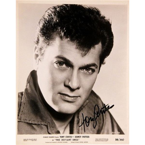 Tony Curtis signed portrait photo