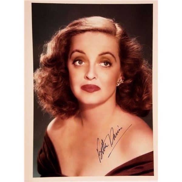 Bette Davis signed portrait photo