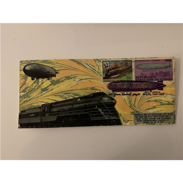 Romantic Era of Dirigibles and Trains - First Day Cover - ZMC-2 U.S. Navy Blimp & Passenger Train Co