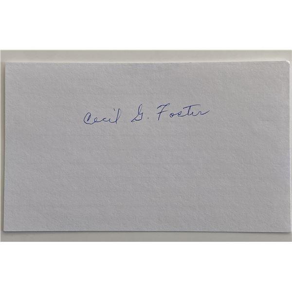 Lt. Col Cecil G. Foster original signature
