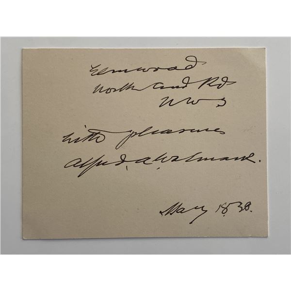 Alfred Wolmark signed note