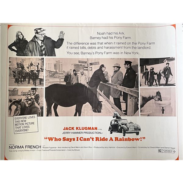 Who Says I Can't Ride a Rainbow! 1971 vintage movie poster