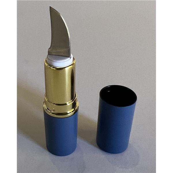 Lipstick case pocket knife prop