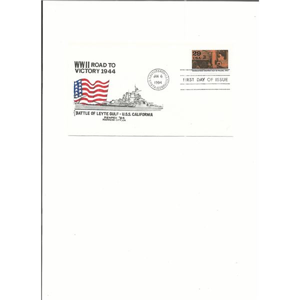 WWII Road to Victory 1944 - U.S.S. Normandy - First Day Cover - Jun 6th 1994