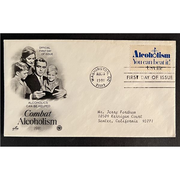 Combat Alcoholism First Day Cover
