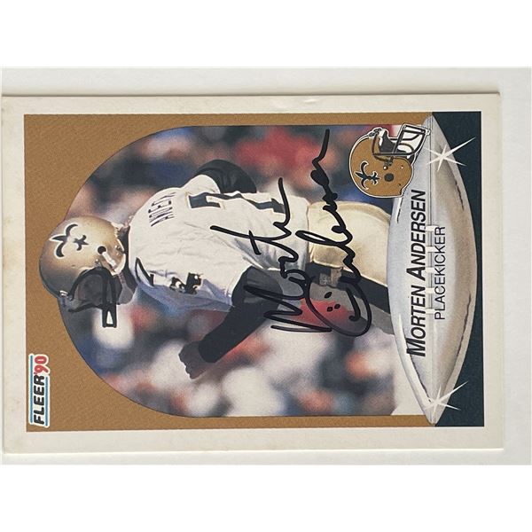 New Orleans Saints Morten Andersen 1990 Fleer #183 signed trading card