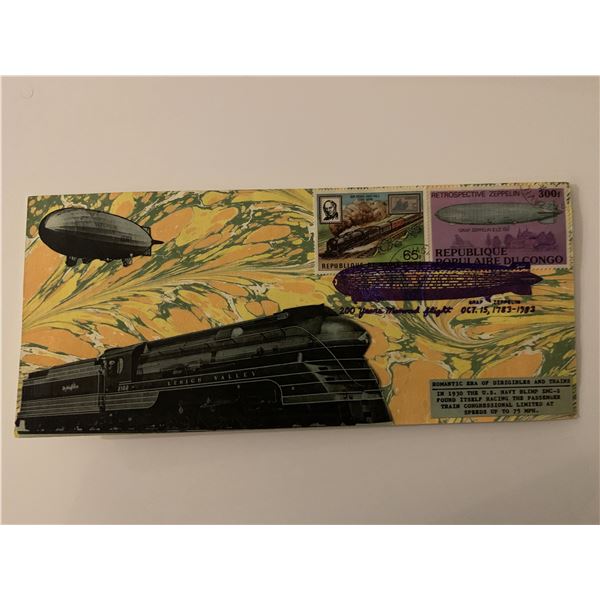 Romantic Era of Dirigibles and Trains - First Day Cover - ZMC-2 U.S. Navy Blimp & Passenger Train Co