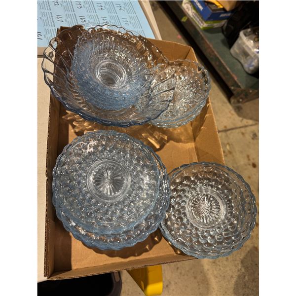 Blue glass dishes