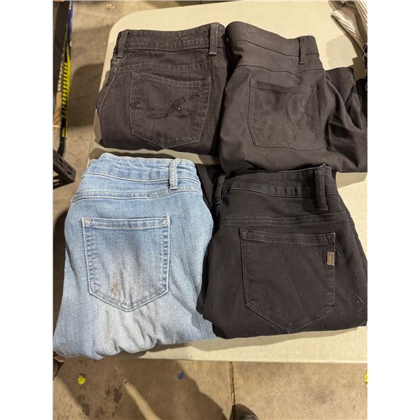 3 pairs of jeans and one pair of shorts