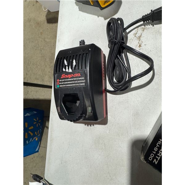 Snap-on battery charger