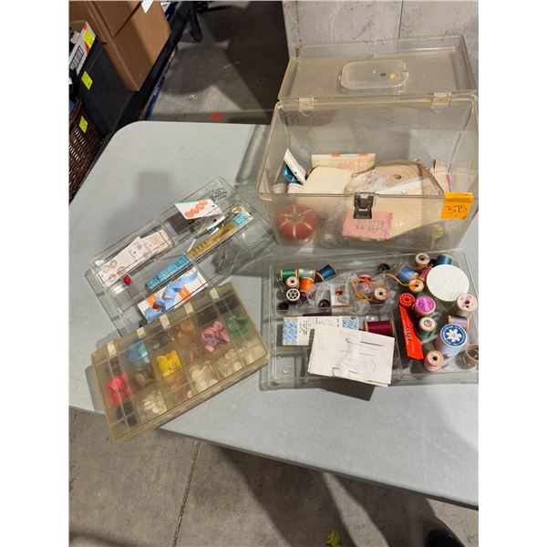 Buttons, thread and other sewing items container is cracked