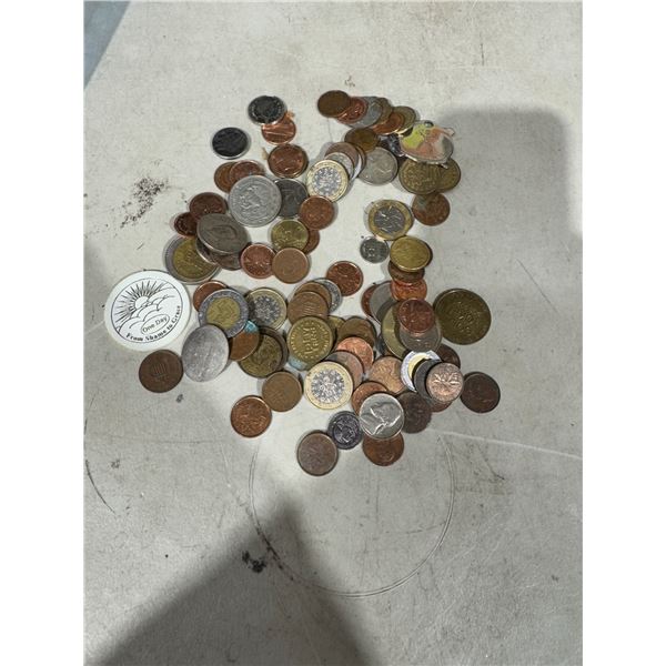 Assorted tokens and coins