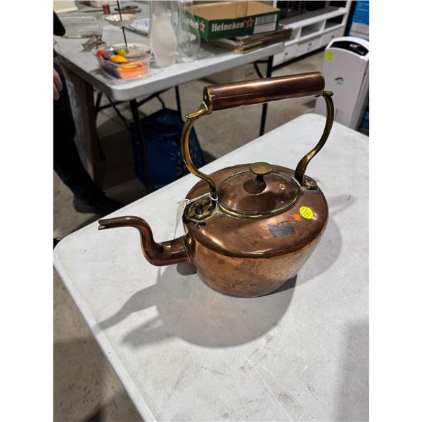 Early copper brass kettle
