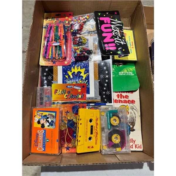 Set tapes, hair, bubbles, and other collectible toys