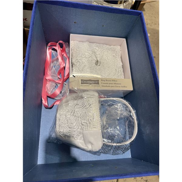 Ring bearer, cushion and flower girl basket