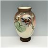 Image 1 : Decorative Glass Vase with Hand Painted Cherry Blossoms