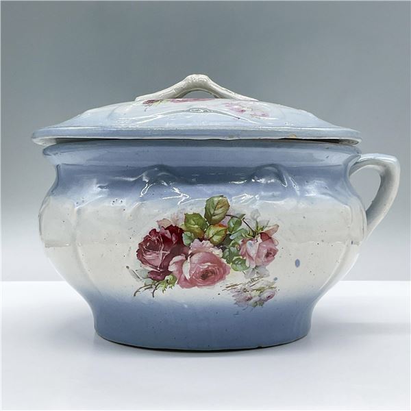 Vintage Glazed Ceramic Pot with Lid