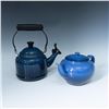 Image 1 : 2pc Blue Le Creuset Tea Kettle and Teapot