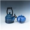 Image 2 : 2pc Blue Le Creuset Tea Kettle and Teapot