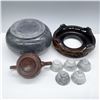 Image 3 : 8pc Chinese Marble Herbal Storage Box & Mini Tea Set