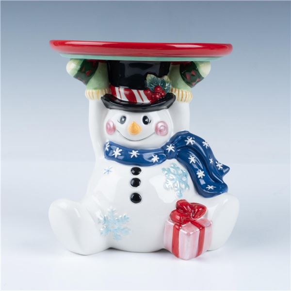 Fitz and Floyd Ceramic Candleholder, Frosty Friends