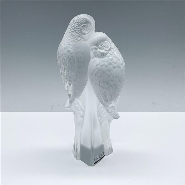 Lalique Crystal Figurine, Two Parakeets