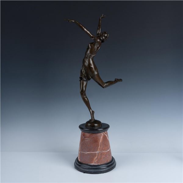 Bruno Zach, Large Art Deco Original Bronze, Dancer, Signed