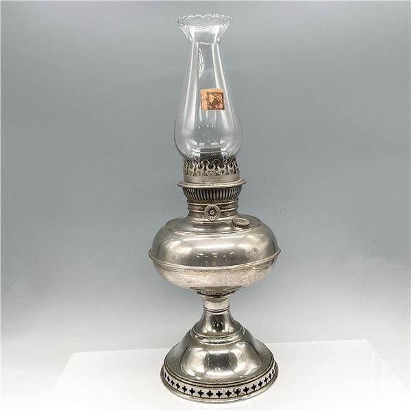 2pc Vintage Rayo Brass Kerosene Hurricane Lamp, Aladdin