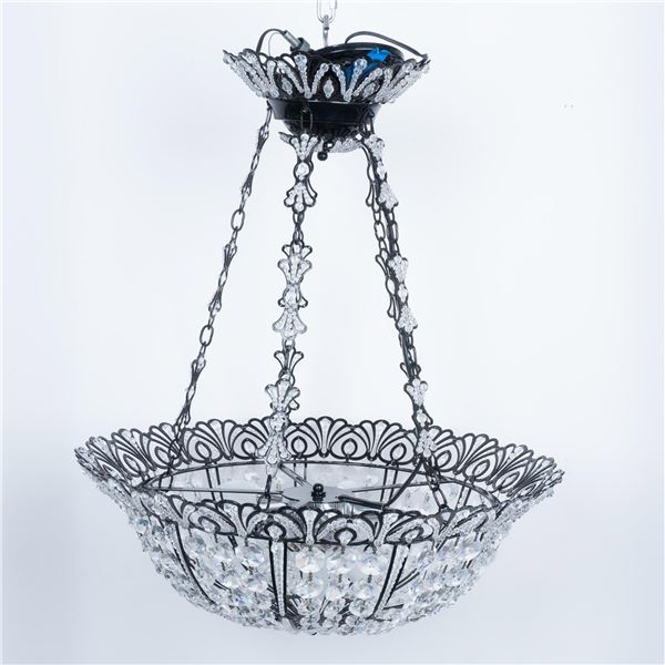 Original Tiara Shape Beaded Chrystal Chandelier w/9 Lights