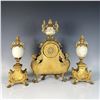 Image 2 : 3pc Rococo Style Porcelain Ormolu Mantel Set