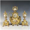 Image 4 : 3pc Rococo Style Porcelain Ormolu Mantel Set
