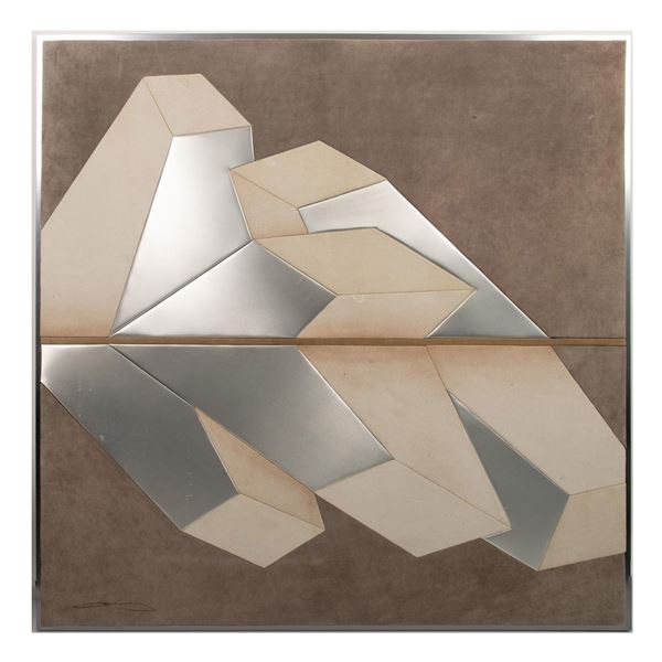 Large Original Hard-Edge Geometric Wall Panel, Signed