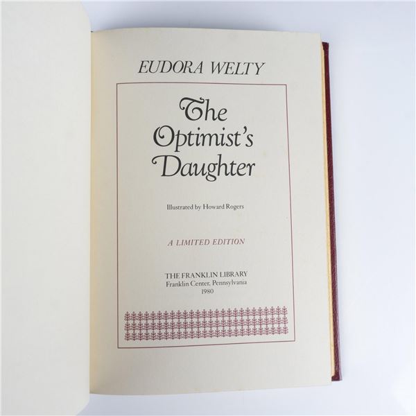 Eudora Welty Signed Hardcover Gilded Book The Optimist's Daughter, Ltd. Ed.