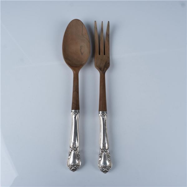 Pair of Sterling Silver Handled Salad Spoon and Fork