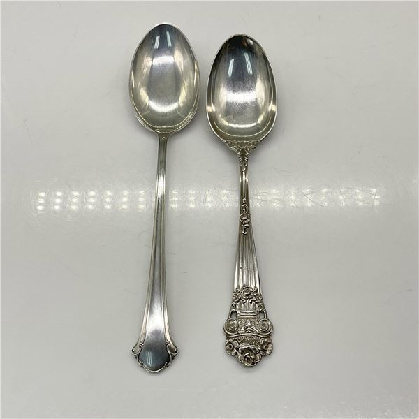 2pc Chippendale and Towle Sterling Silver Spoons