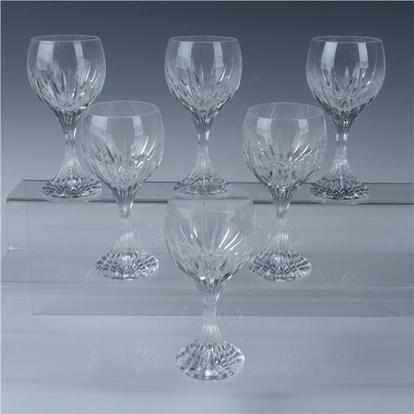6pc Baccarat Crystal Bordeaux Wine Glasses, Massena
