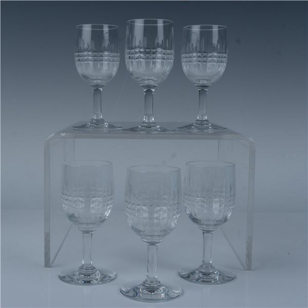 6pc Baccarat Crystal Cordial Glasses, Nancy Cut