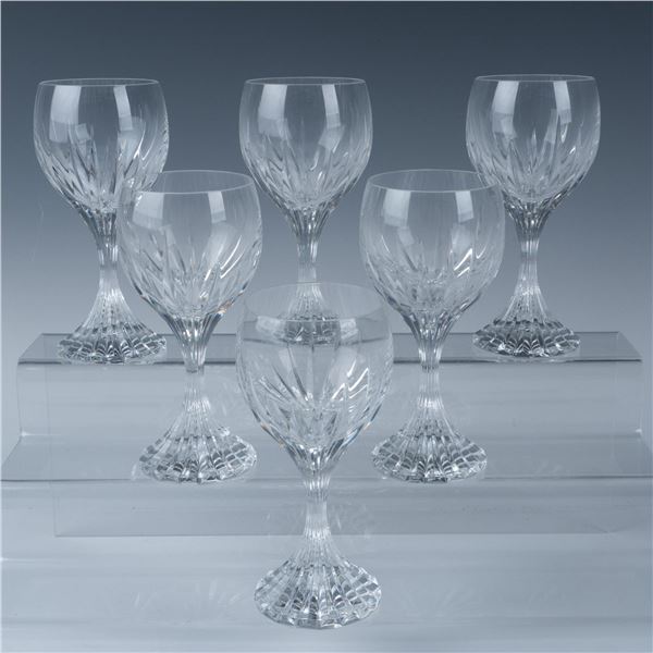 6pc Baccarat Crystal Water Goblets, Massena