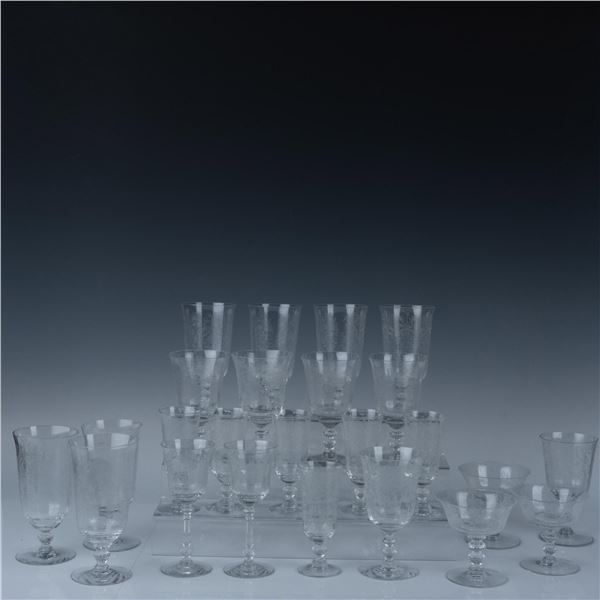 24pc Heisey Depression Glass Drinkware Collection, Orchid
