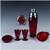 Image 1 : 12pc Cranberry Red Drinkware and Coasters
