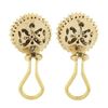 Image 1 : 14k Yellow Gold 2.05 ctw Round Diamond Cluster Stud Omega Earrings & Baguette Ha