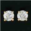 Image 3 : NEW Classic 14k Yellow Gold 0.50 ctw Round Ideal Cut Diamond 4-Prong Stud Earrin