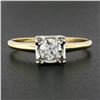 Image 2 : Vintage 14k TT Gold 0.56 ctw Old European Prong Diamond Solitaire Engagement Rin