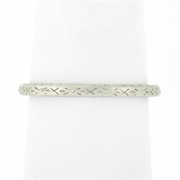 Antique Art Deco Tiffany & Co. Platinum Engraved Work Eternity Wedding Band Ring