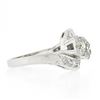 Image 5 : Vintage Platinum 1.66 ctw Old European Cut Dual Diamond Bypass Ring w/ Accents