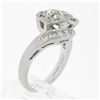 Image 9 : Vintage Platinum 1.66 ctw Old European Cut Dual Diamond Bypass Ring w/ Accents